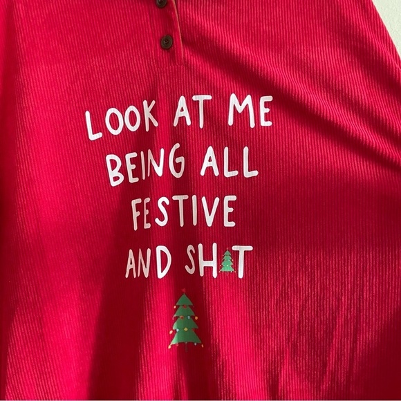 Christmas unbranded sweater size Large red festive lightweight patch holiday - Picture 4 of 6